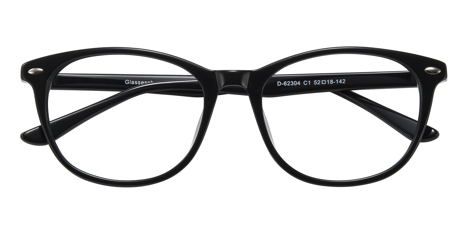 Miami Black Oval Acetate Eyeglasses